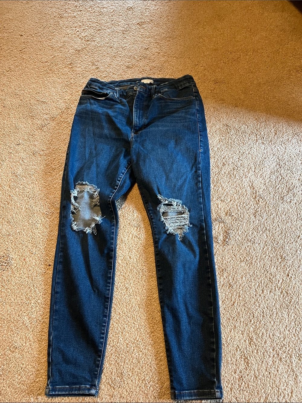 Good American Dark Blue Distressed Women’s Jeans